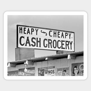 Grocery Sign, 1939. Vintage Photo Magnet